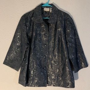 Alfred Dunner floral metallic design jacket